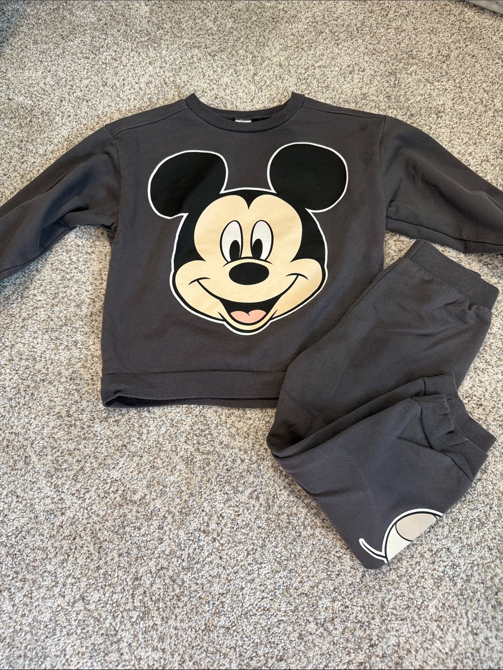 Disney Black Mickey Mouse Sweatshirt & Joggers Set - 4